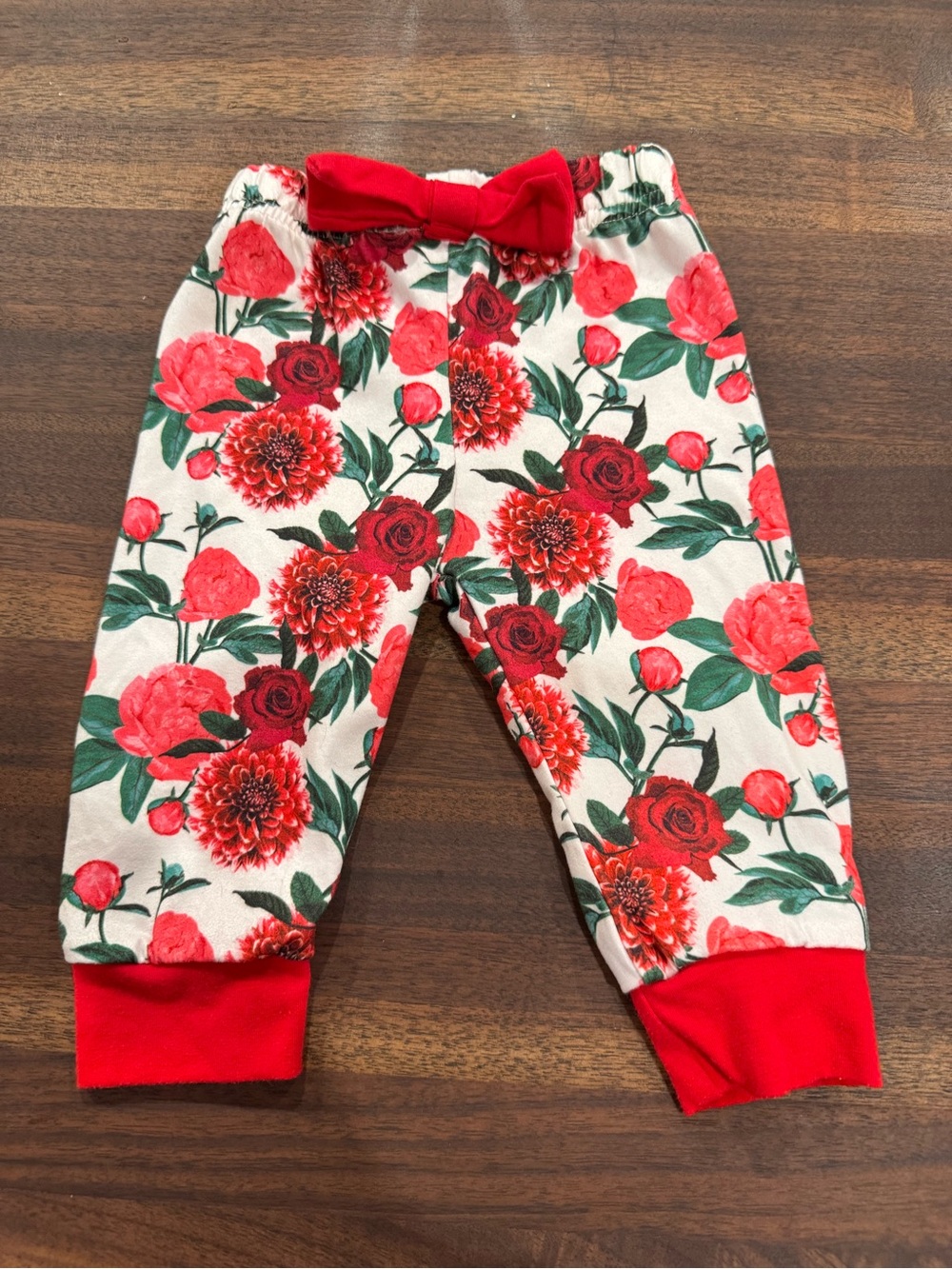 Baby Floral Red Rose Jogger Pants